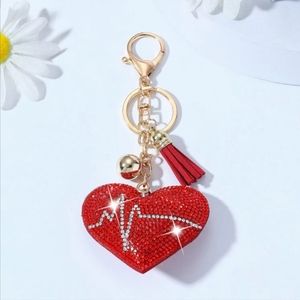 Heartbeat handbag charm